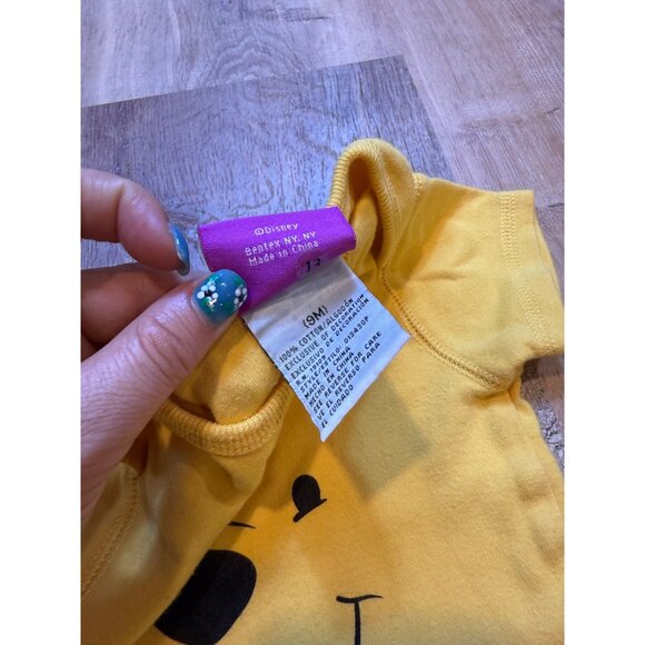 90s Disney Baby Winnie The Pooh Yellow Short Sleeve T-Shirt 9 Months - Picture 5 of 6